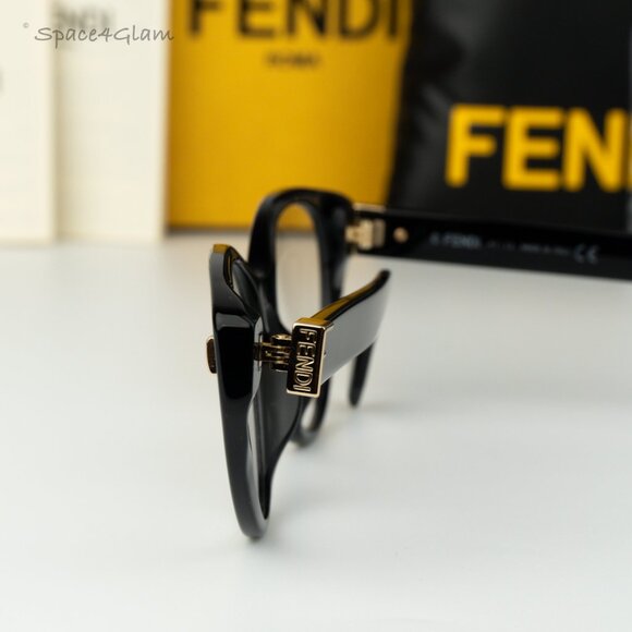 BRAND NEW Fendi FE50020I FIRST 053 Shiny Black Demo Women Cat Eye Eyeglasses - Picture 8 of 9